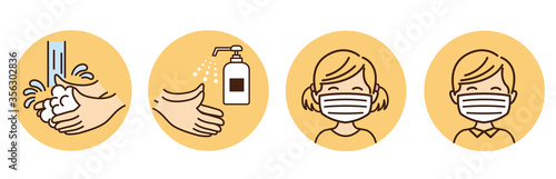 washing hands mask illustration vector