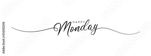 happy monday letter calligraphy banner