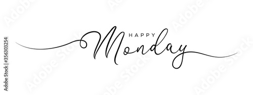 happy monday letter calligraphy banner photo