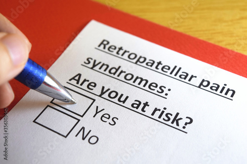 One person is answering question about retropatellar pain syndrome.