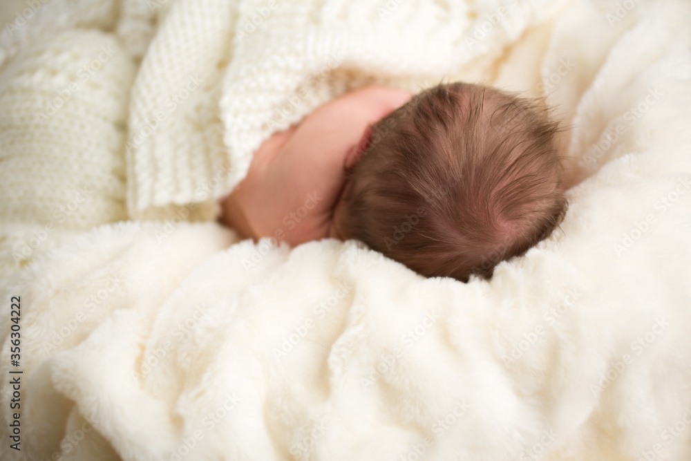 Newborn baby with full head of hair Newborn baby with full head of hair
