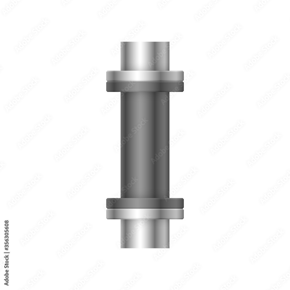 Pipe vector. Made from steel or metal connection by flange fitting fixing by screw and bolt. Part for pipeline construction to transportation oil and gas in industry, water in plumbing and irrigation. Pipe vector. Made from steel or metal connection by flange fitting fixing by screw and bolt. Part for pipeline construction to transportation oil and gas in industry, water in plumbing and irrigation.