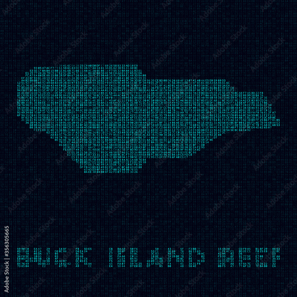 Buck Island Reef tech map. Island symbol in digital style. Cyber map of Buck Island Reef with island name. Amazing vector illustration.