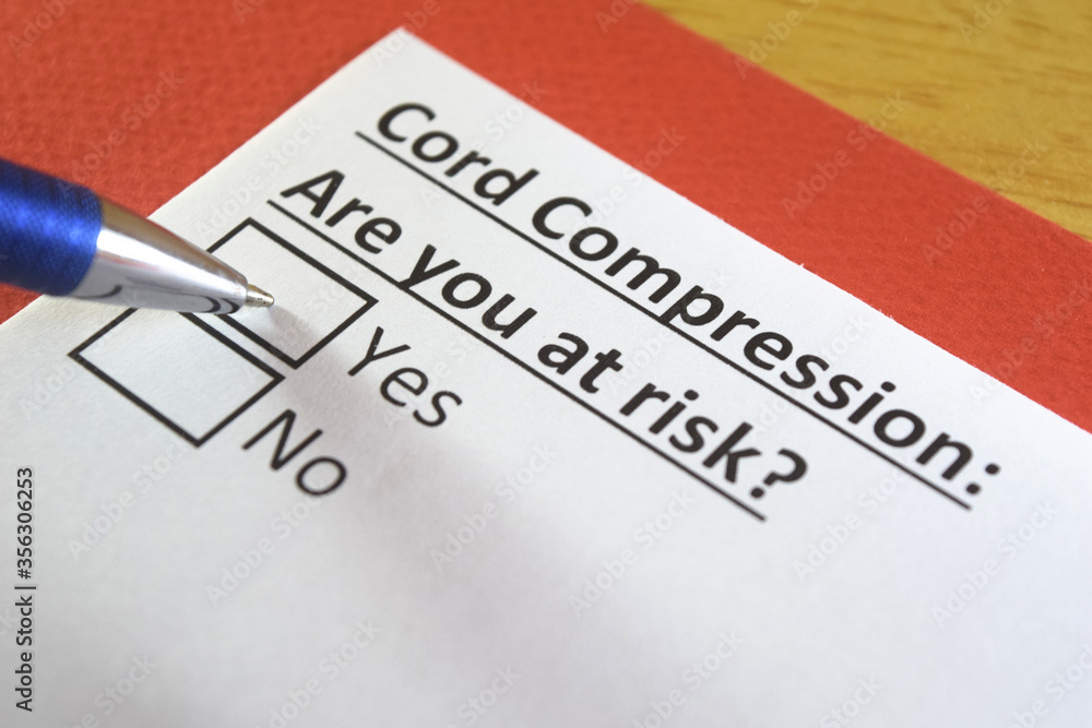 Obraz premium One person is answering question about cord compression.