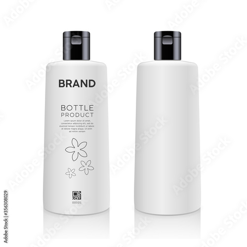Bottle white products mockup design collection isolated on whtie background vector illustration