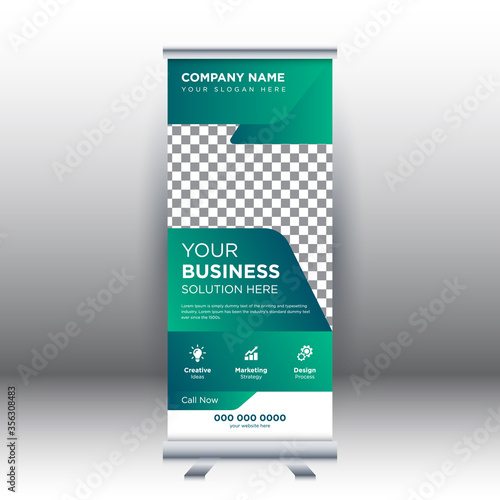 Creative abstract modern corporate business vertical roll up banner design template vector illustration concept exhibition advertising, presentation, cover publication.