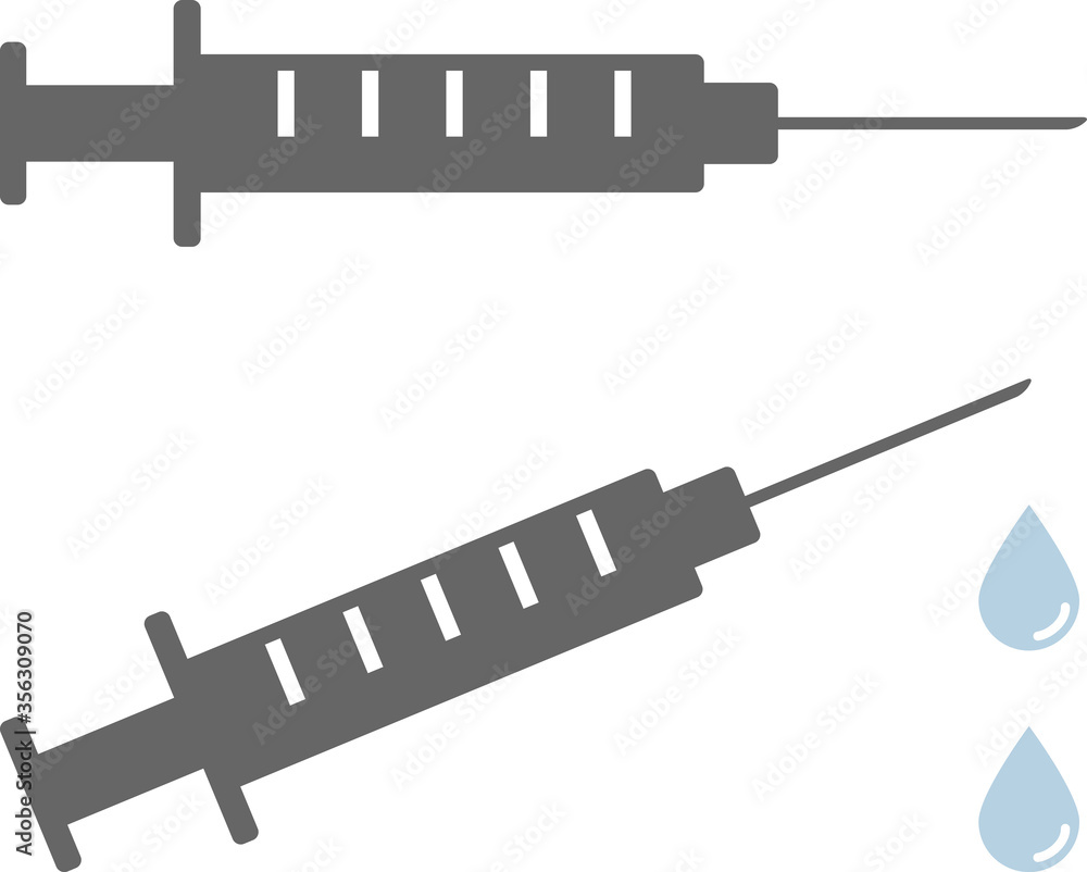 薬の水滴がしたたる注射器のアイコンセット ベクターイラスト Stock Vector Adobe Stock