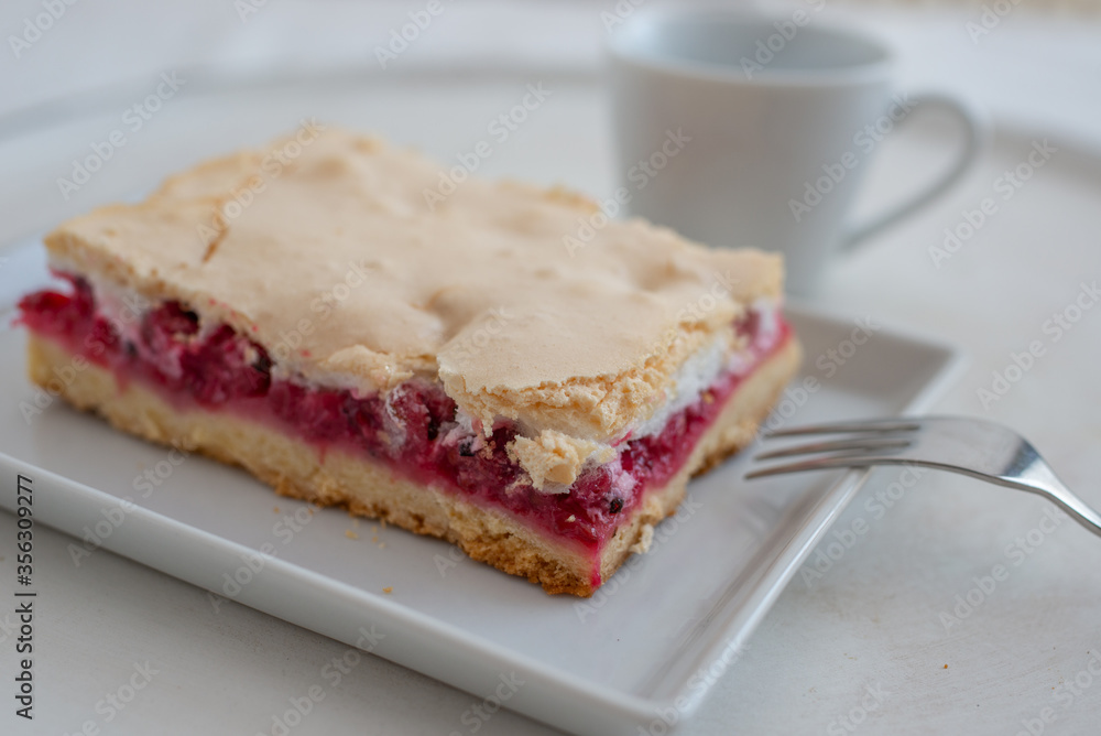 Delicious home made tart with red currants and meringue Delicious home made tart with red currants and meringue
