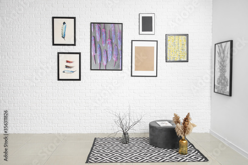 Interior of modern art gallery