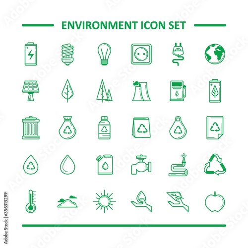environment icon set