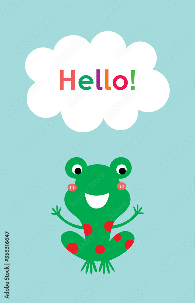 cute frog hello greeting card cute frog hello greeting card