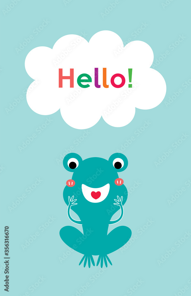 cute frog hello greeting card cute frog hello greeting card