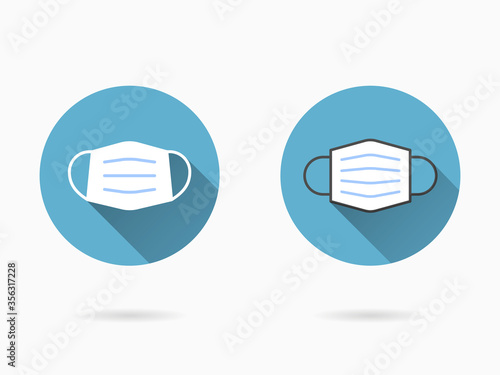 Medical protection mask icon for graphic and web design.