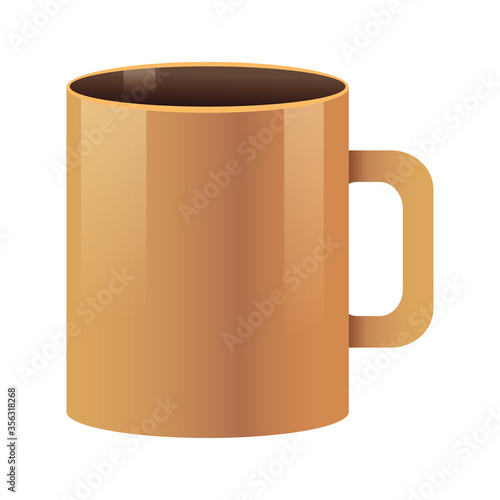 coffee mug vivid yellow color isolate icon