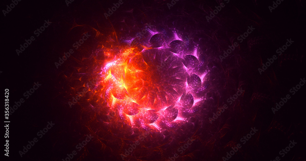 Fototapeta premium 3D rendering abstract multicolor fractal light background