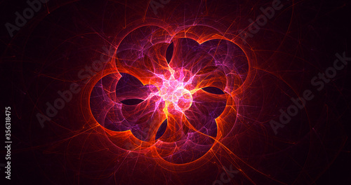 3D rendering abstract multicolor fractal light background