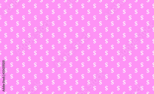 vector image of a dollar sign on a pink background. Vector dollar symbol pattern