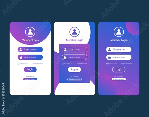 User Interface Kit Login Form Template Design