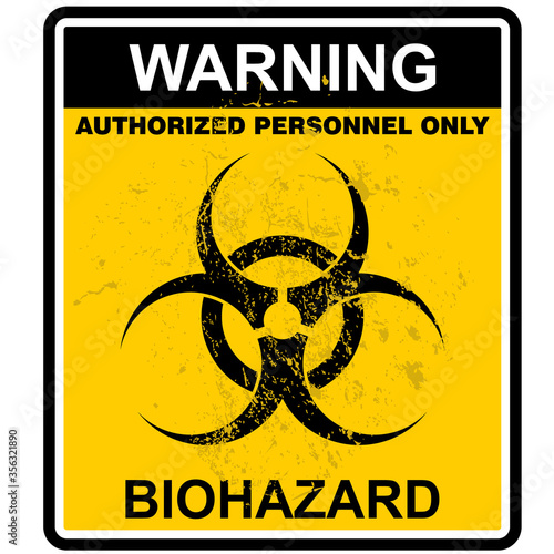biohazard warning sign and sticker