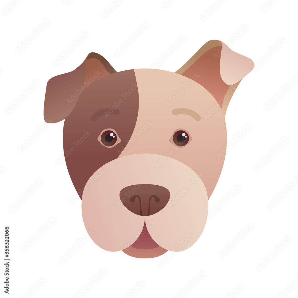 Funny dog head icon in cartoon style. Cute dog pictogram for pet shop, veterinary clinic and animal shelter. Terrier avatar for store advertising and products for dogs isolated vector illustration Funny dog head icon in cartoon style. Cute dog pictogram for pet shop, veterinary clinic and animal shelter. Terrier avatar for store advertising and products for dogs isolated vector illustration