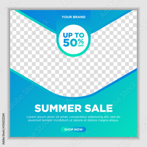 Modern and Unique Social Media Banner Template for Promotion and Digital Marketing. Promotional Square Web Banner for Social Media. Elegant and Simple Discount Promo Ads