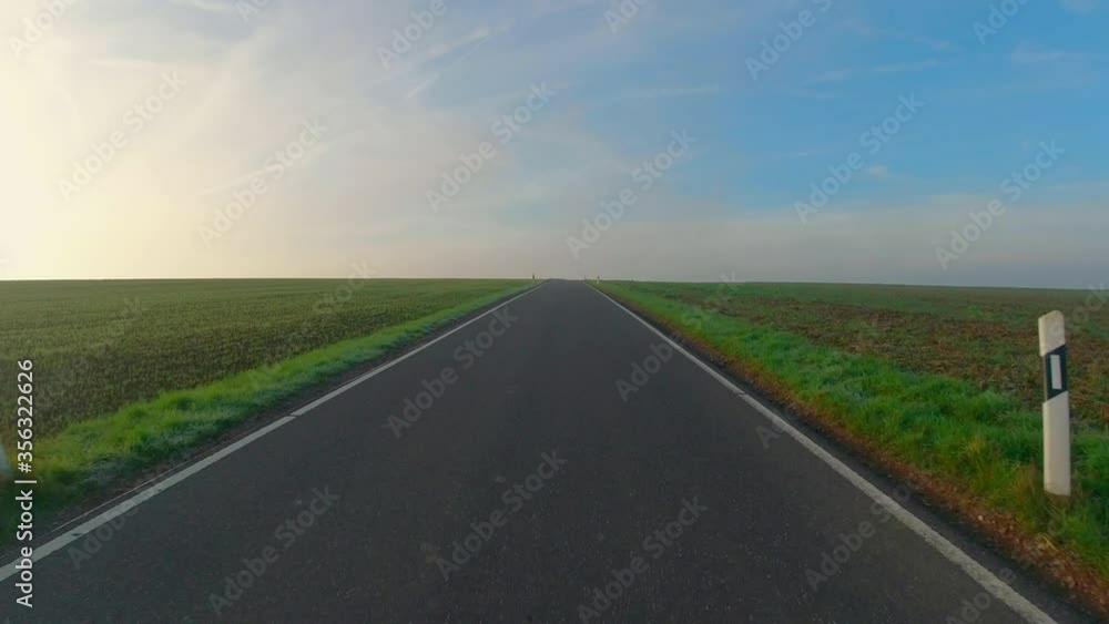 POV WS Driving on country road / Saargau, Rhineland-Palatinate, Germany POV WS Driving on country road / Saargau, Rhineland-Palatinate, Germany
