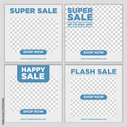 Modern and Unique Social Media Banner Template for Promotion and Digital Marketing. Promotional Square Web Banner for Social Media. Elegant and Simple Discount Promo Ads