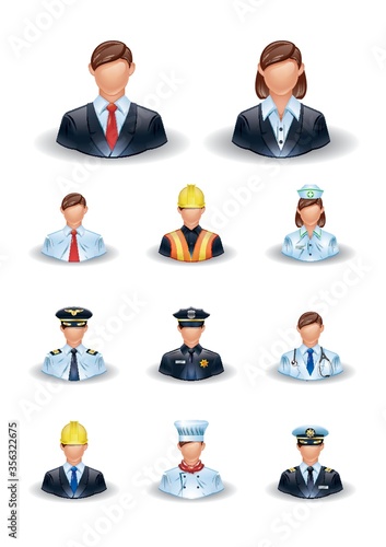 set of occupation icons