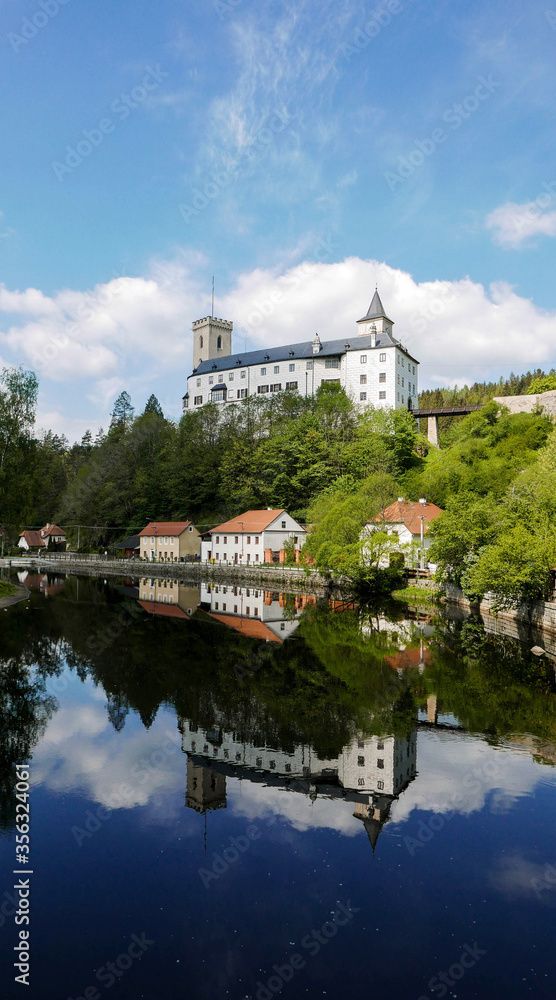 Rožmberk Castle above the Vltava River in southern Bohemia Rožmberk Castle above the Vltava River in southern Bohemia