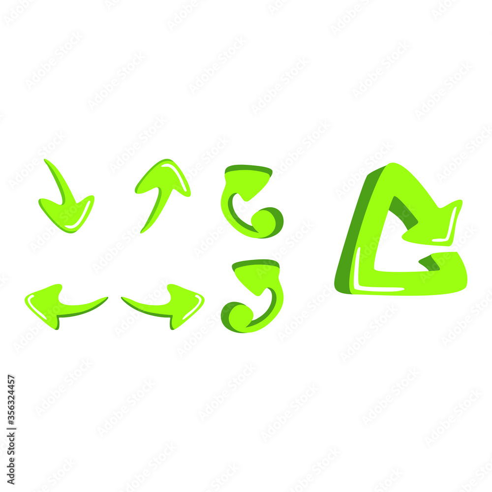 Simple Vector Design of Arrow in Green Simple Vector Design of Arrow in Green