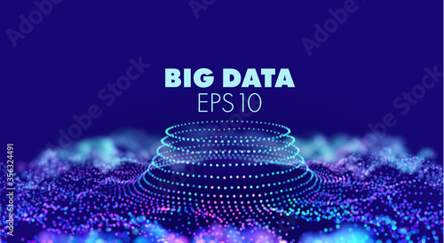 Graphic modern pattern. Light effect. Cyber binary. Modern pattern with bigdata on light background for web design. Blue particles stream. Big data. photo