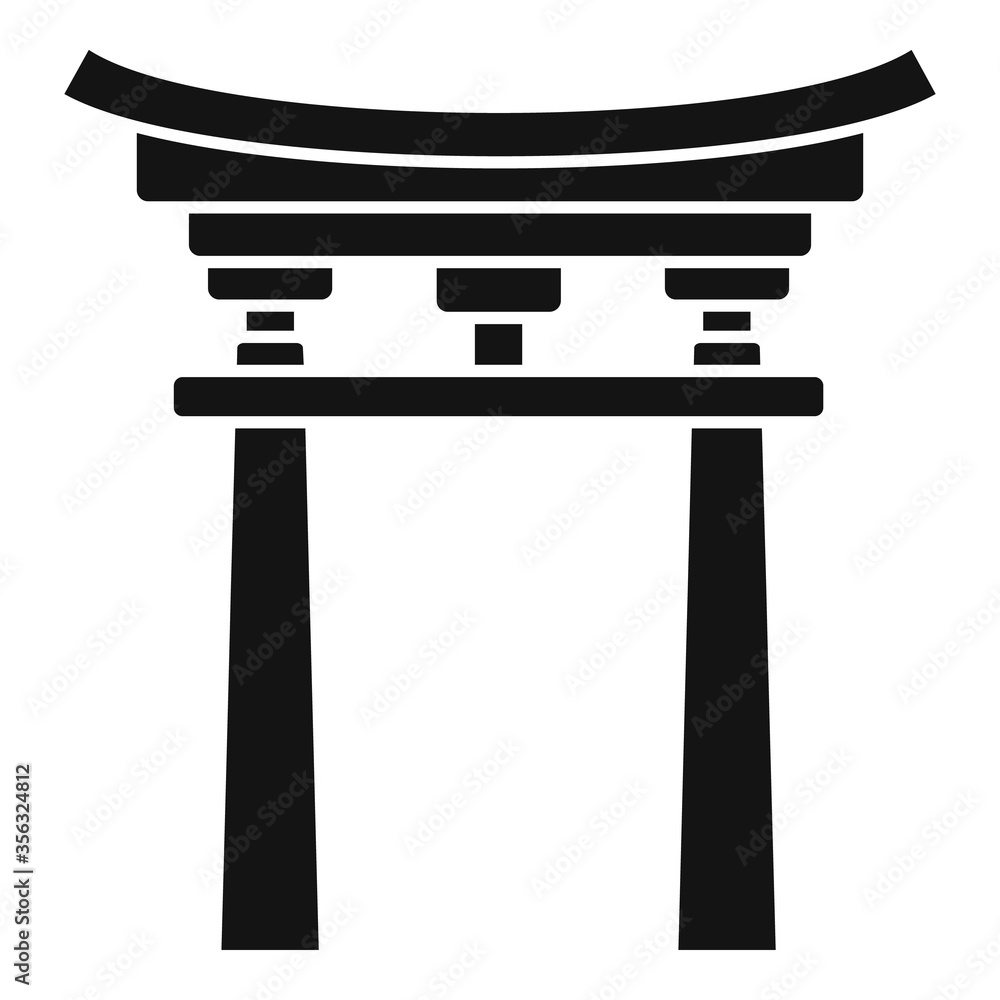 Japanese gate icon. Simple illustration of Japanese gate vector icon for web design isolated on white background Japanese gate icon. Simple illustration of Japanese gate vector icon for web design isolated on white background