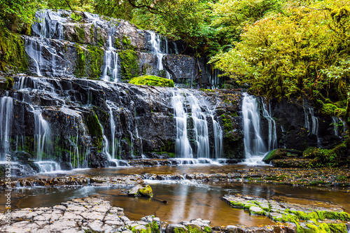 The waterfalls among the forest photo