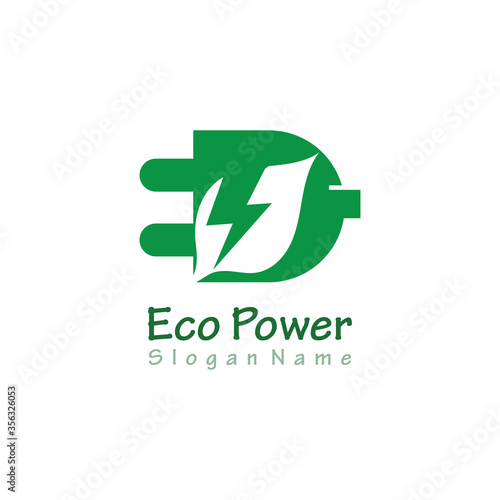Eco power of logo energy creative template design