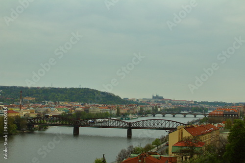 panorama of prague from vysehrad castle