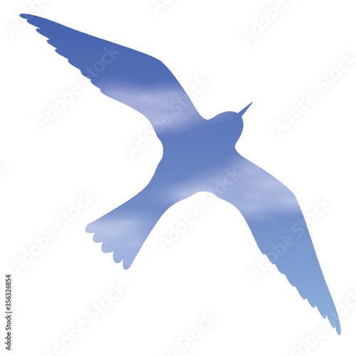 double exposure of bird and sky