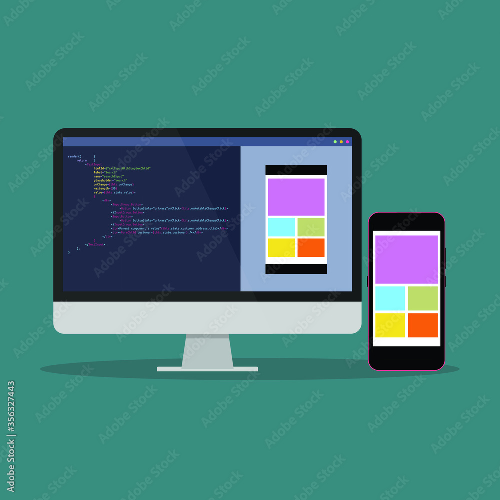 Mobile App development with a modern Computer and Smartphone
