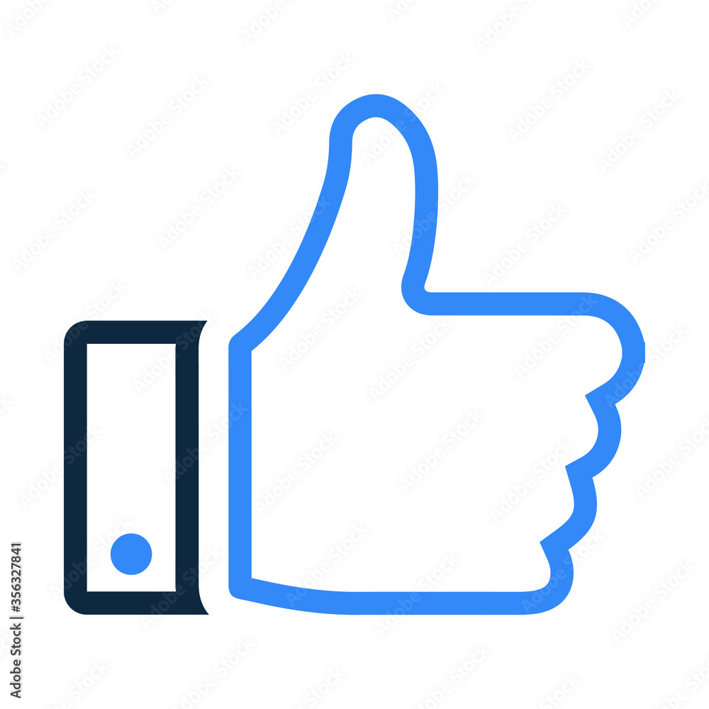 Approved or thumbs up, like outline icon Approved or thumbs up, like outline icon