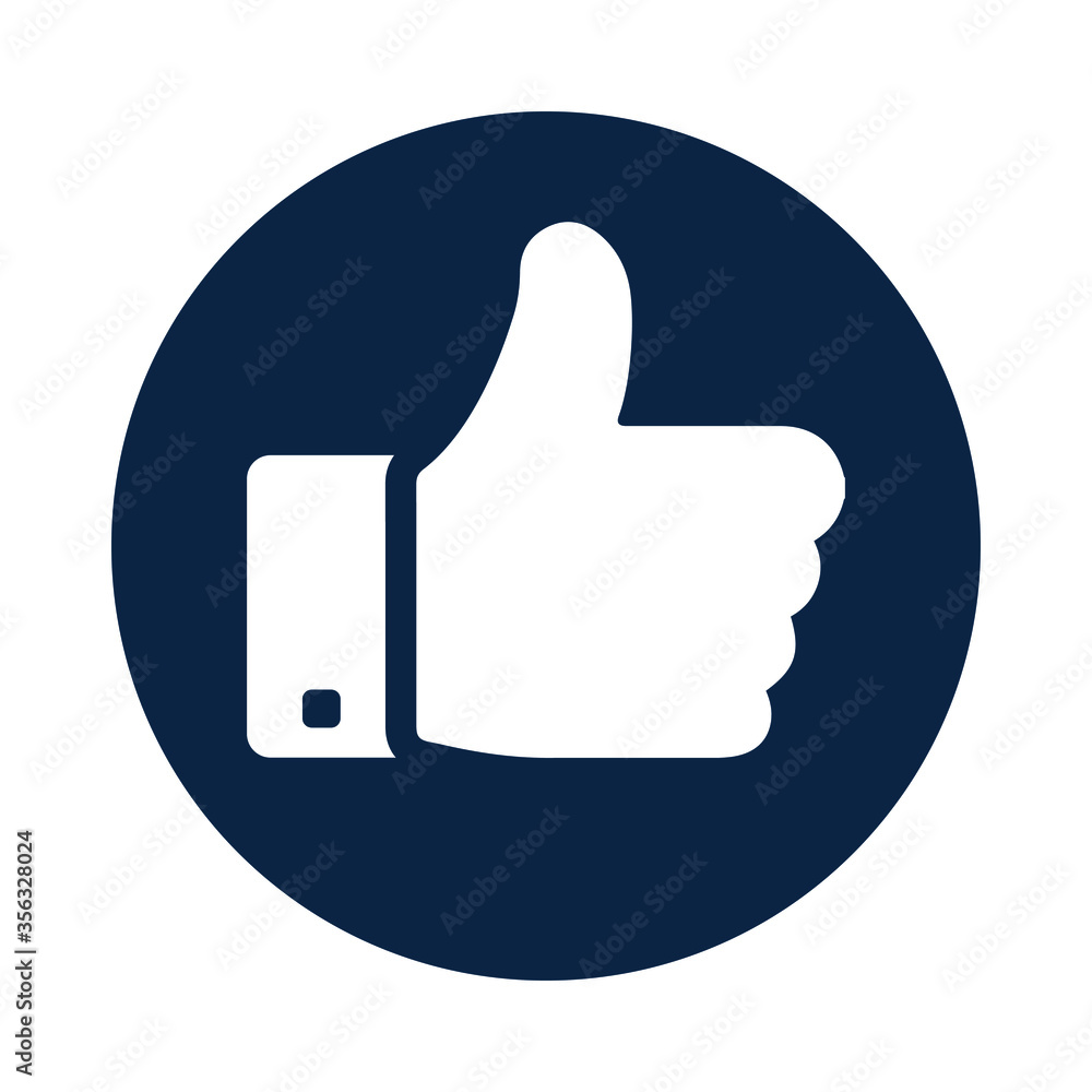Approved or thumbs up, like vector icon Approved or thumbs up, like vector icon