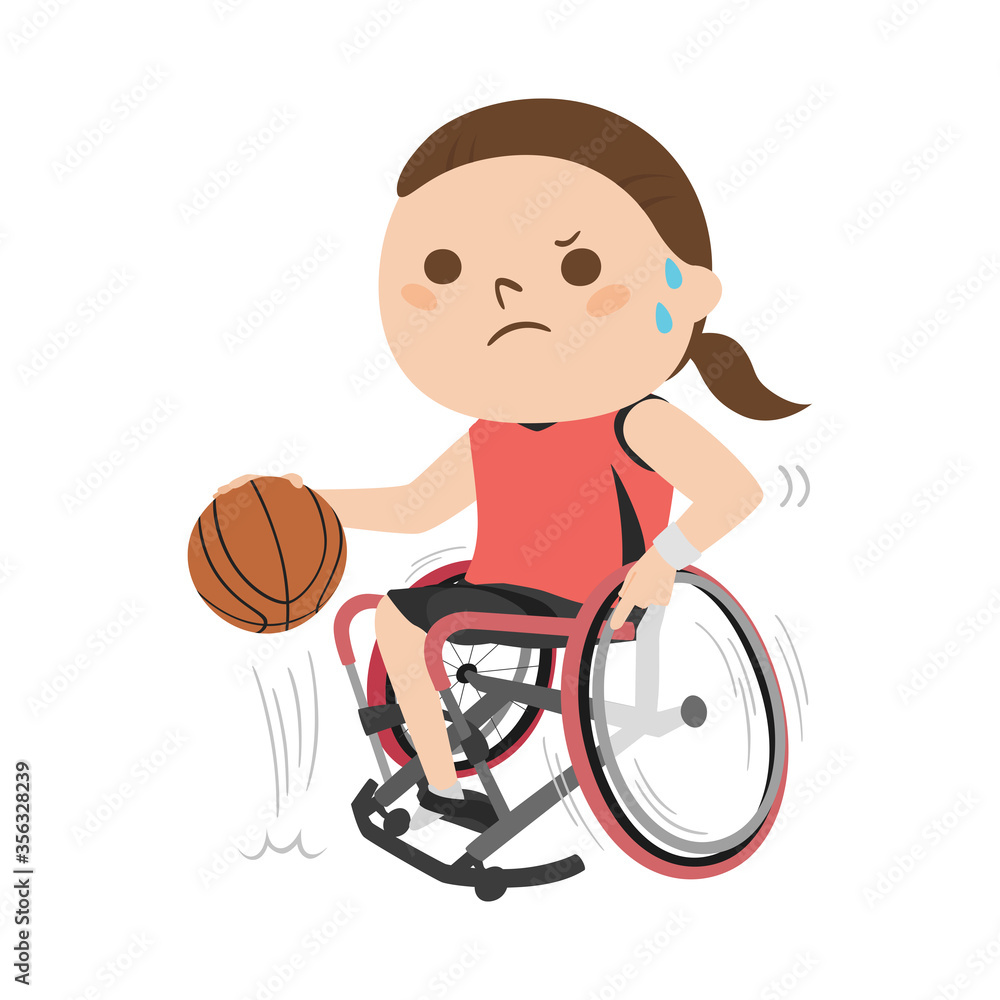 車いすバスケットボール選手のイラスト ドリブルしてる若い女性 Stock Vector Adobe Stock 車いすバスケットボール選手のイラスト ドリブルしてる若い女性 Stock Vector Adobe Stock
