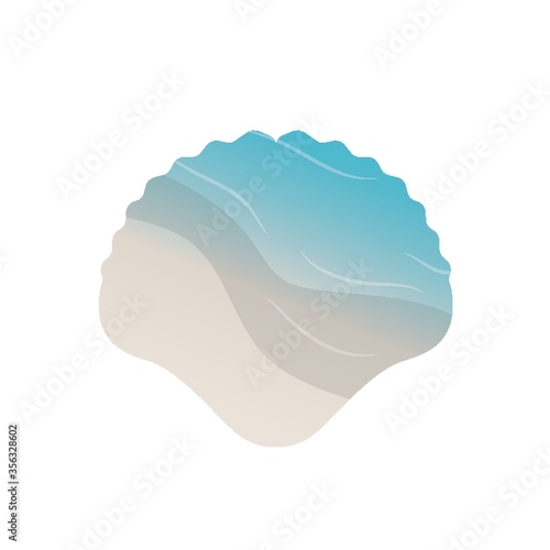 double exposure of seashell and beach