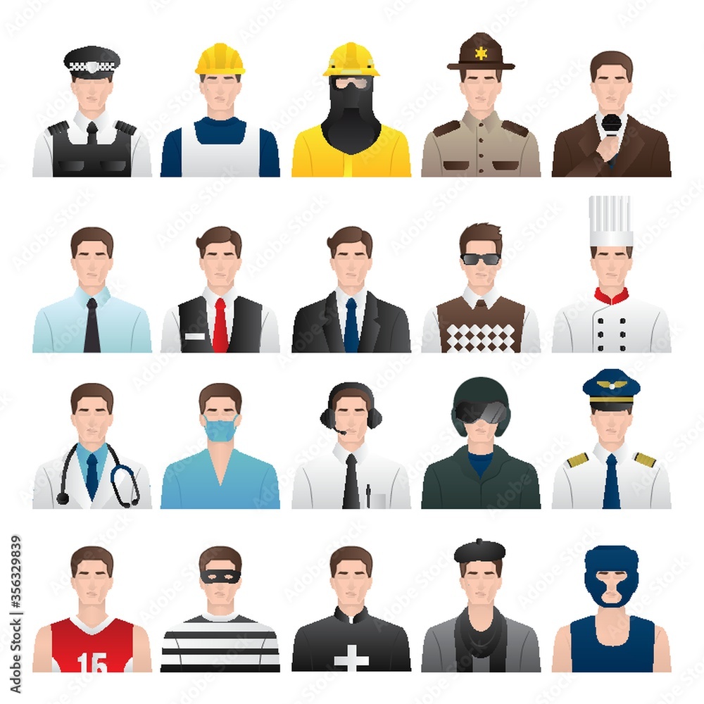 set of job icons set of job icons