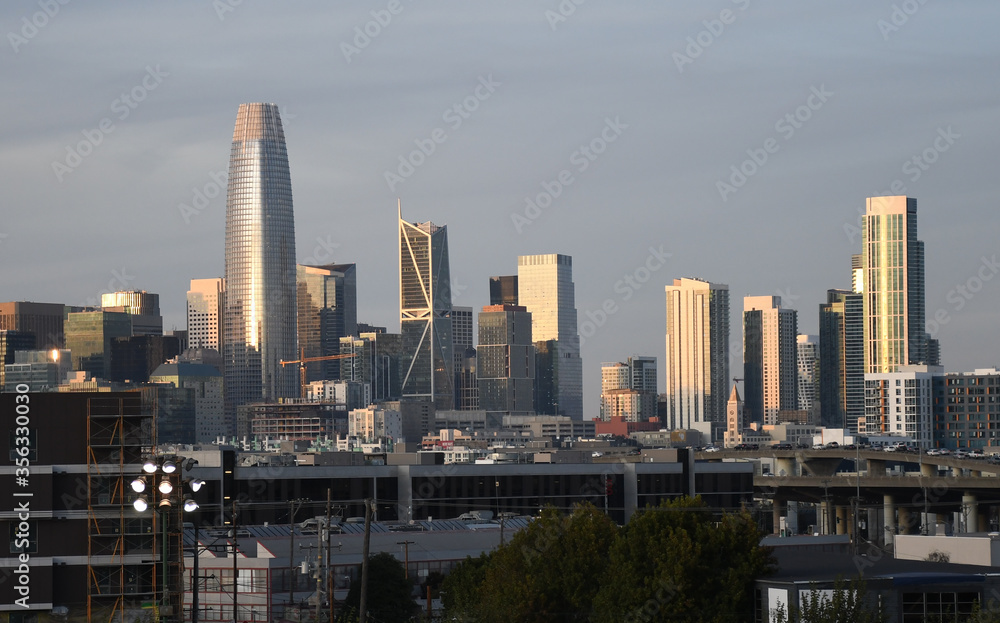 San Francisco Financial District Panorama as seen from Potrero Hill. San Francisco Financial District Panorama as seen from Potrero Hill.