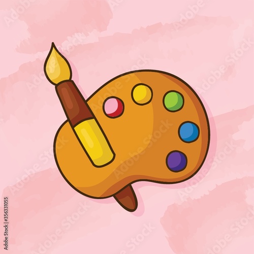 paint palette with brush