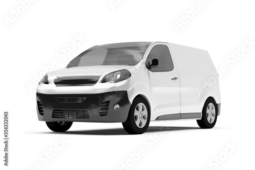 Mock up of a van on a white background - 3d rendering