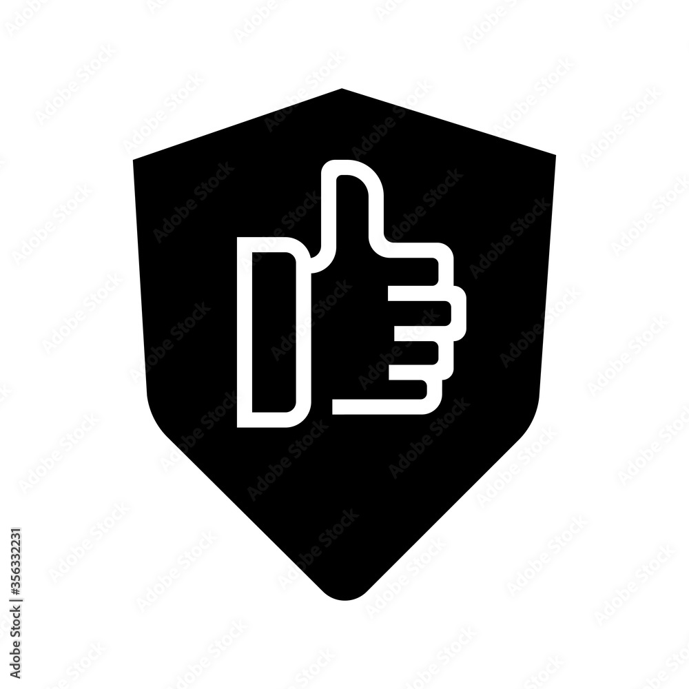 Like icon with black shield eps ten Like icon with black shield eps ten