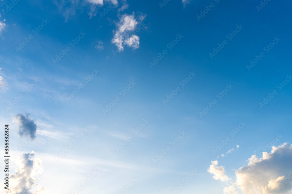 Fototapeta premium beautiful airatmosphere bright blue sky background abstract clear texture with white clouds.