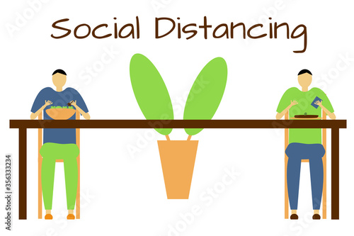 Social Distancing in restaurant during covid-19 pandemic