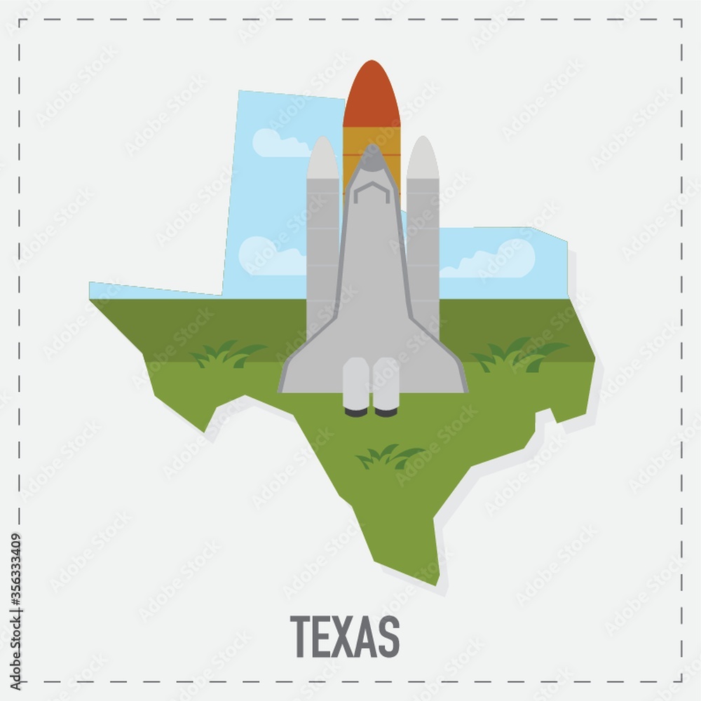 Obraz premium texas map sticker