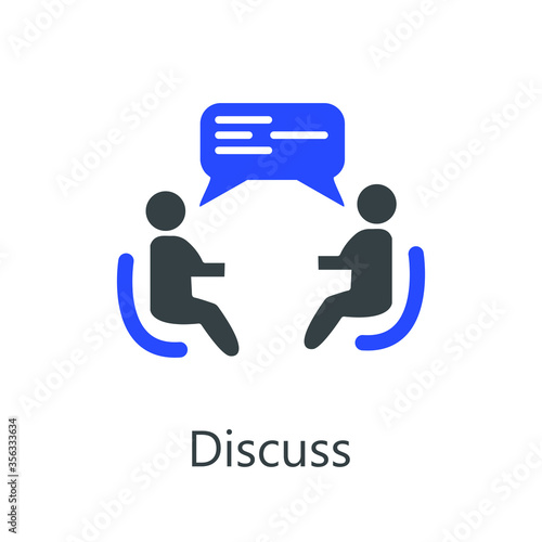 Discuss icon. Vector illustration. Business line icon